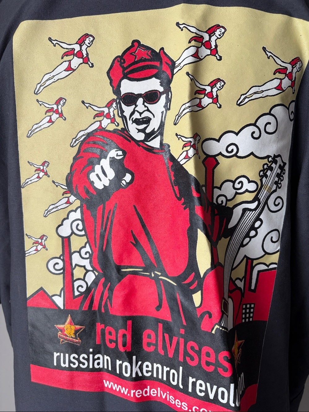 Vintage Grey Short-Sleeve Work Shirt The Red Elvises Band